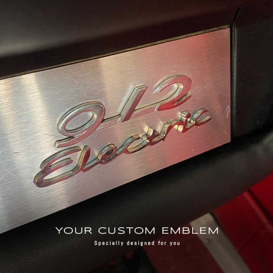 Electric Emblem in stainless steel - Design done as requested