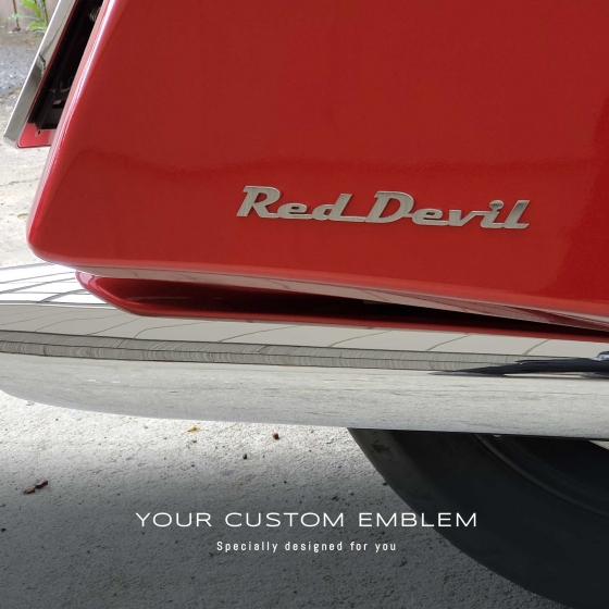 Red Devil Emblem in stainless steel mirror finishing finishing