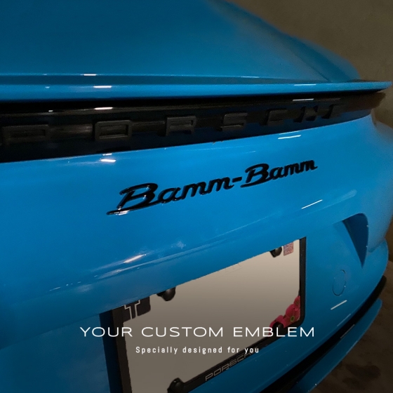 Bamm - Bamm  Emblem painted in gloss black - Design done as requested