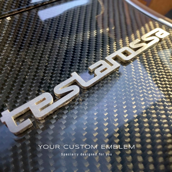 teslarossa Emblem in stainless steel matt finishing - design done as sent