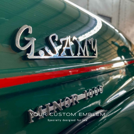 G.SAMY Emblem in stainless steel mirror finishing