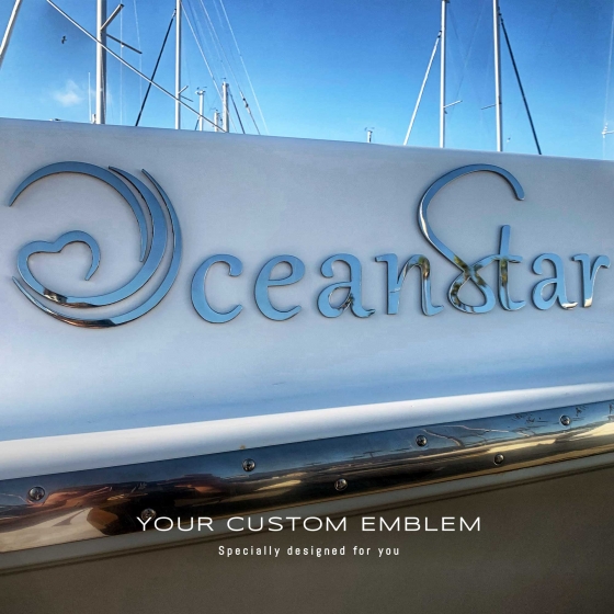 Ocean Star oversized Emblem in stainless steel mirror finishing - design done as sent