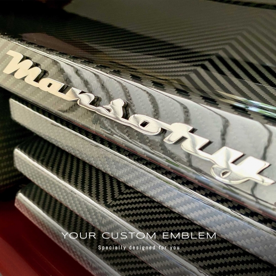 'Mansory' Emblem in stainless steel mirror finishing installed on the Mclaren MP4-12C