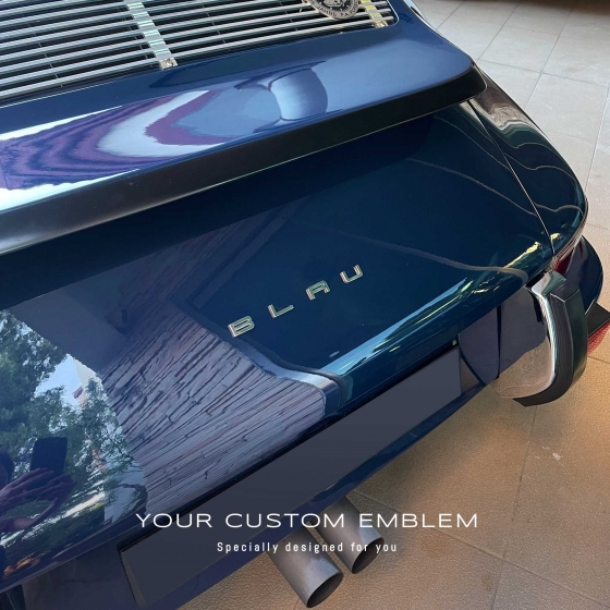 BLAU Emblem in stainless steel mirror finishing installed on the #Porsche #911