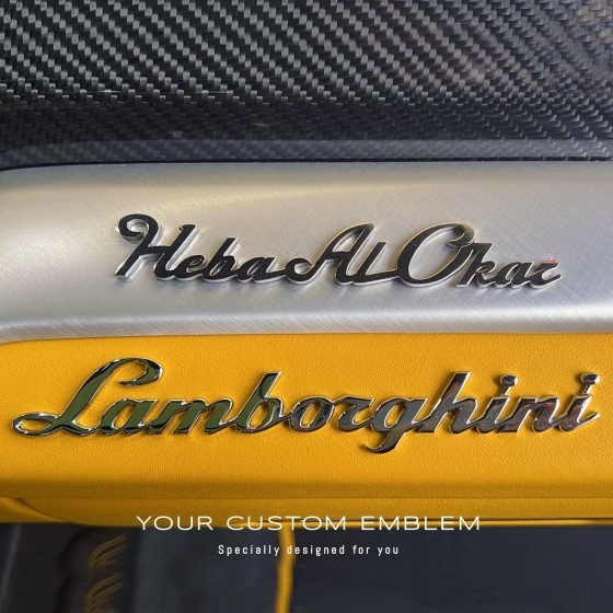 Heba Al Okar custom Emblem in stainless steel mirror finishing - (Lamborghini Emblem is the genuine one not by made by us)