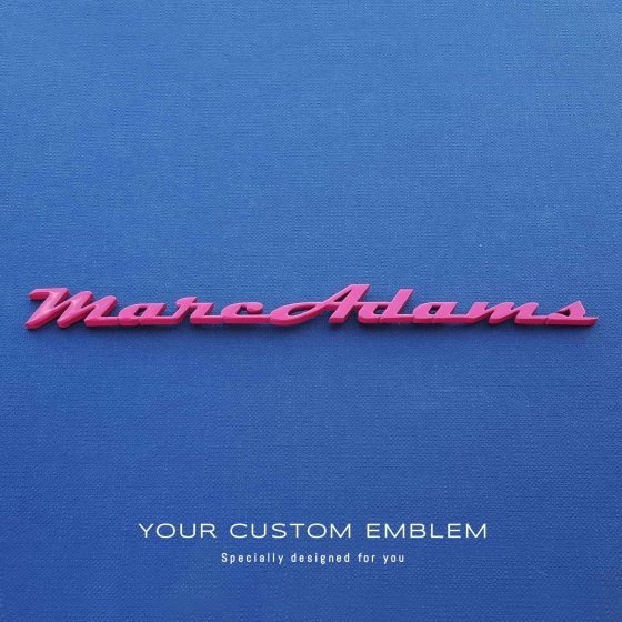 Marc Adams's custom made emblem painted in pink