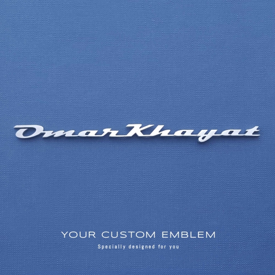 Omar Khayat's custom made emblem in stainless steel