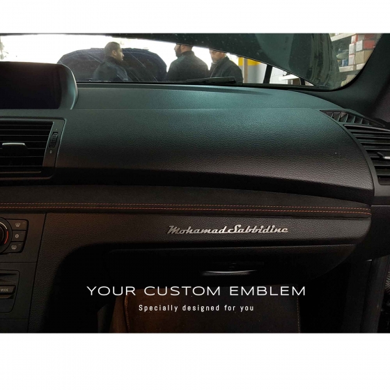 Mohamad Sabbidine's custom made emblem inside his BMW 1M